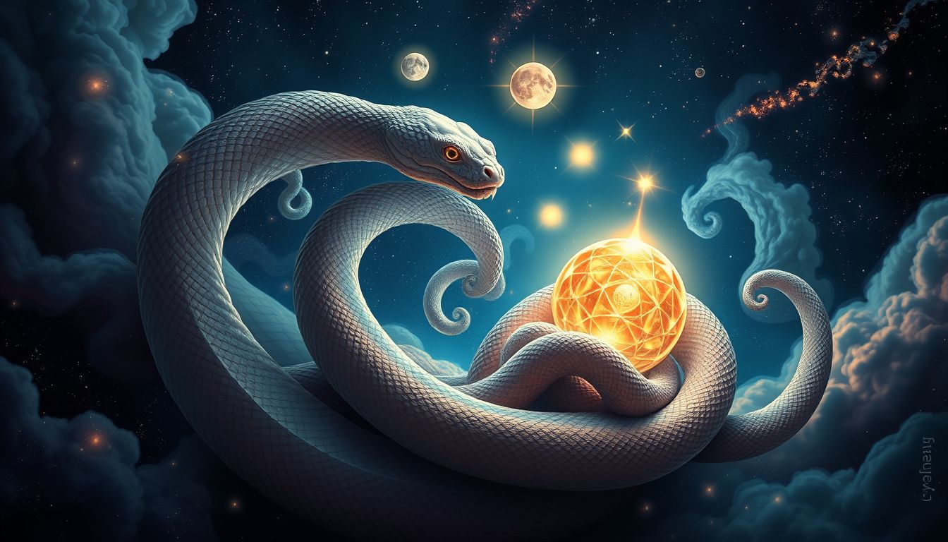 Ein sich verwandelndes Schlangennest symbolisiert innere Veränderung und Heilung.