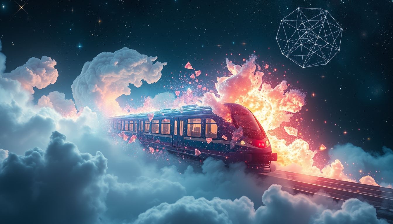 Der explodierende Schnellzug symbolisiert plötzliche Lebensveränderungen.