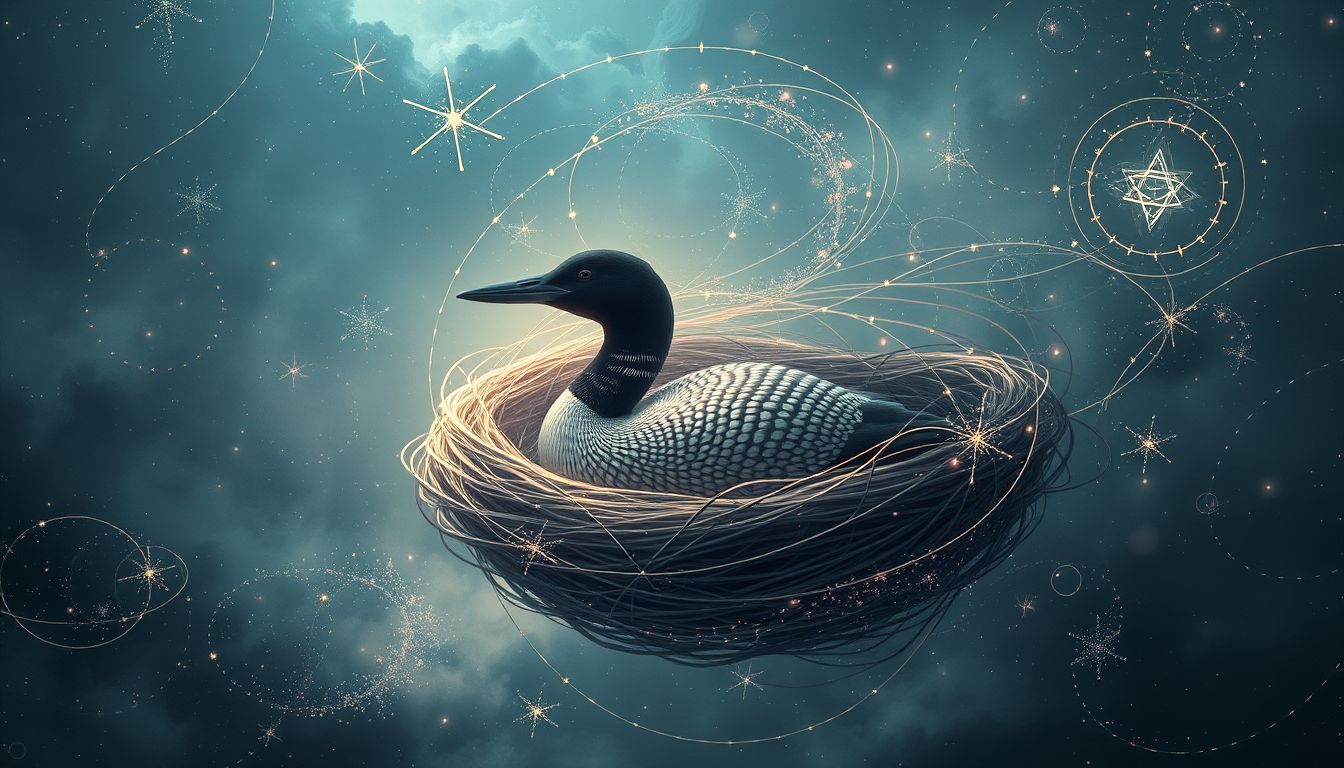 Ein Seetaucher im Nest symbolisiert innere Sicherheit und Transformation.