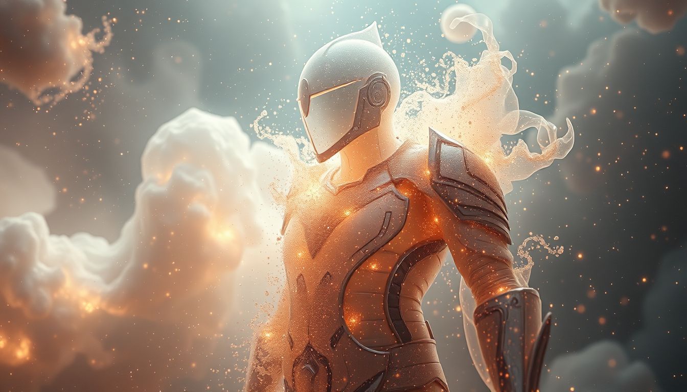 Eine schützlose Rüstung symbolisiert innere Verletzlichkeit und Unsicherheit.