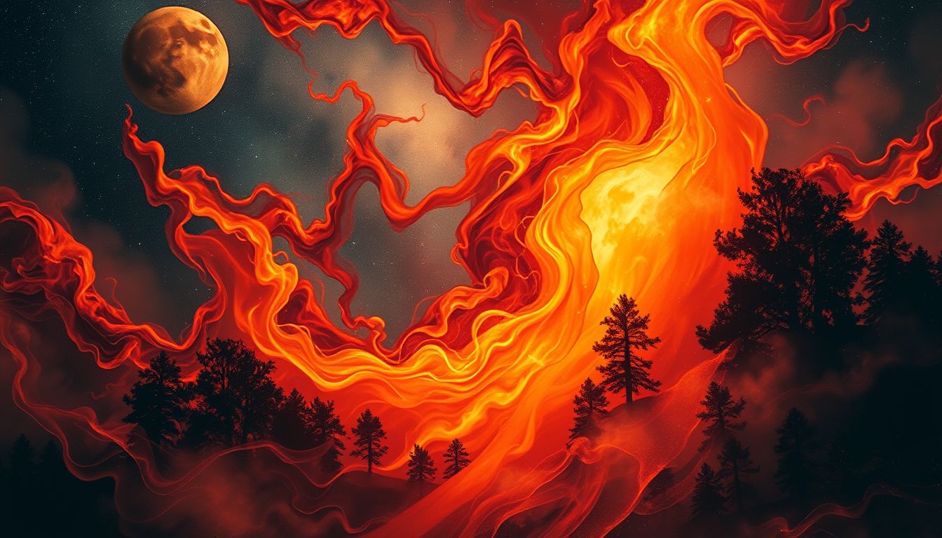Ein Waldbrand im Traum symbolisiert oft emotionale Zerstörung und Neubeginn.