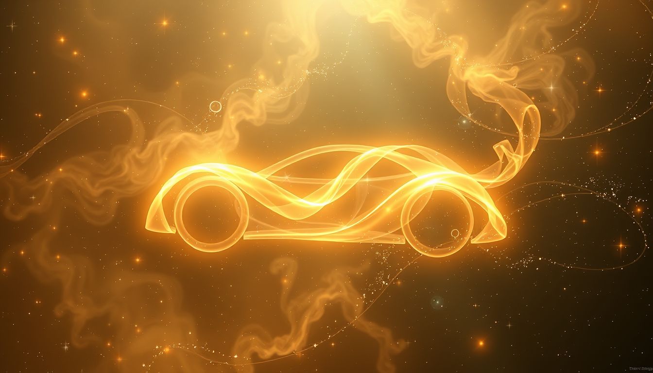 Ein Auto mit vier Rädern symbolisiert Kontrolle und Lebensweg im Traum.