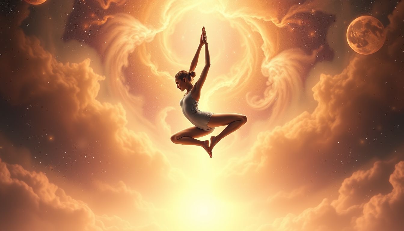 Der Traum perfekter Yoga-Posen symbolisiert inneren Gleichgewichtsstrebens.