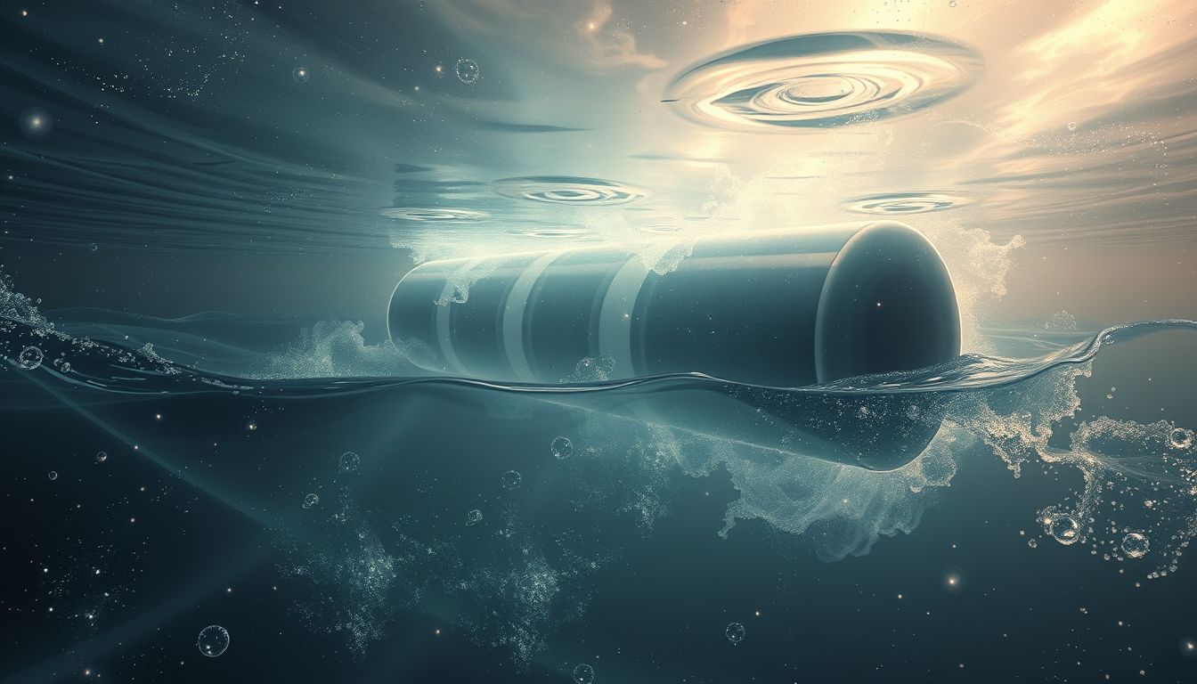 Eine Walze unter Wasser symbolisiert tiefe, verborgene emotionale Konflikte.