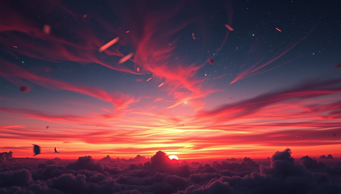 Ein schnell dunkler werdendes Abendrot symbolisiert unerwartete Veränderungen.