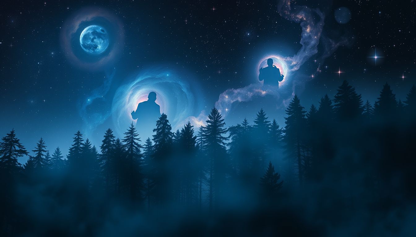 Der dunkle Wald symbolisiert Angst vor Unbekanntem und Einsamkeit.