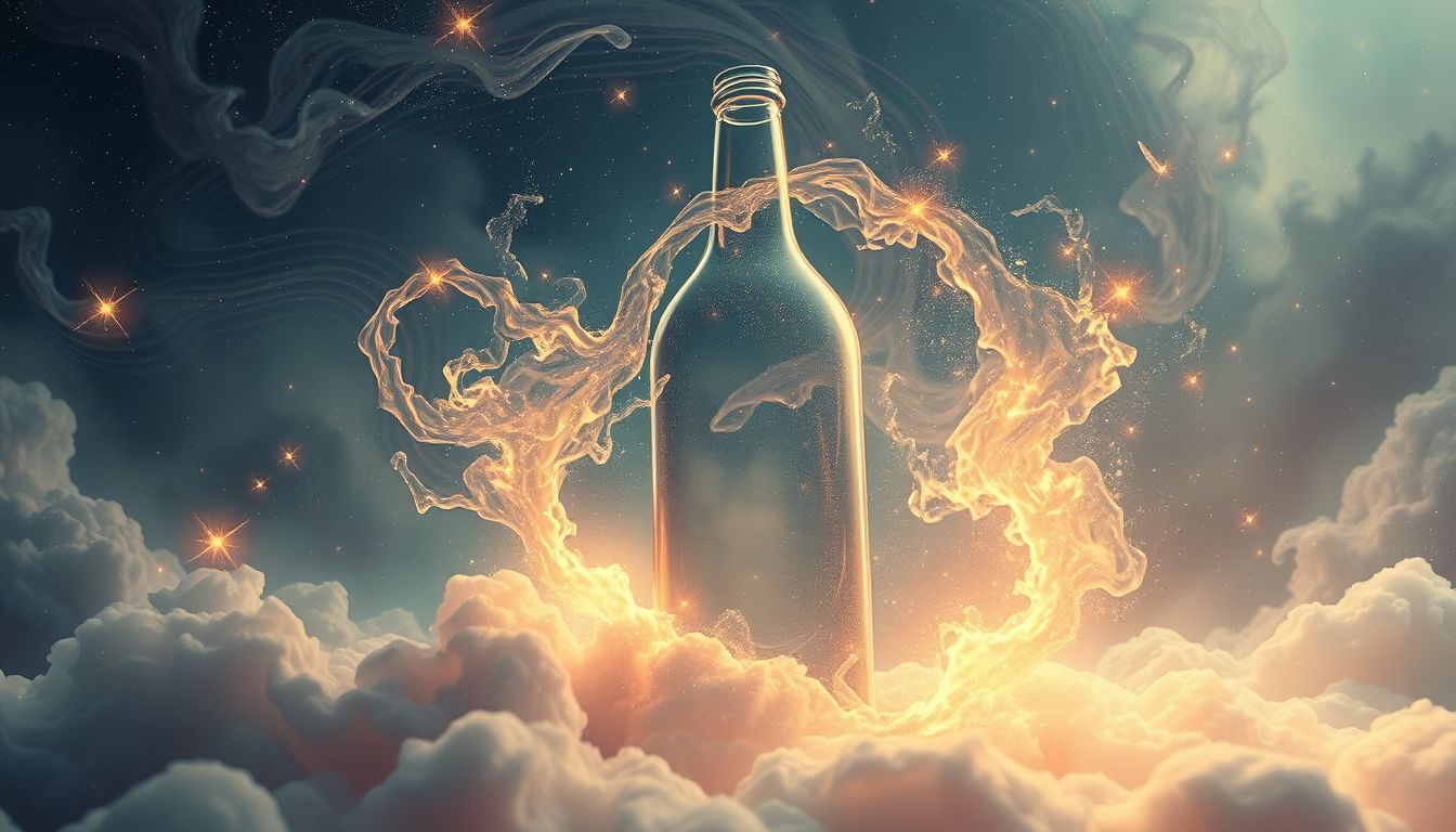 Eine leere Gin-Flasche symbolisiert oft das Ende emotionaler Leere.