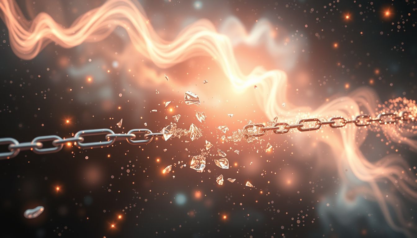 Das Zerbrechen einer Kette im Traum symbolisiert oft Befreiung.