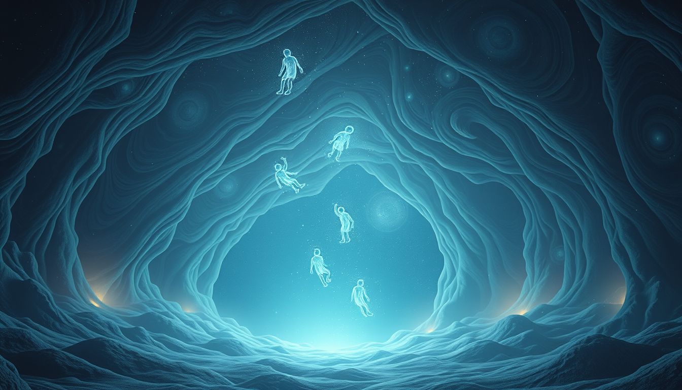 Im Keller Schutz zu suchen symbolisiert Tiefenentspannung vor Stress.