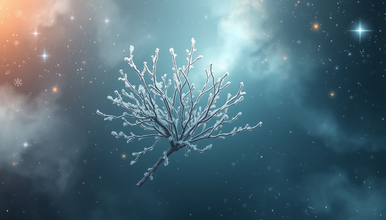 Ein Halbstrauch im Winter symbolisiert Ruhe und innere Einkehr.