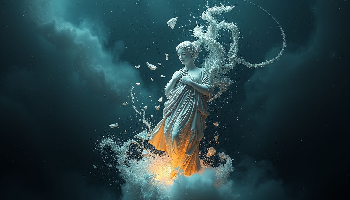 Das Zerbrechen einer Statue im Traum symbolisiert oft innere Konflikte.