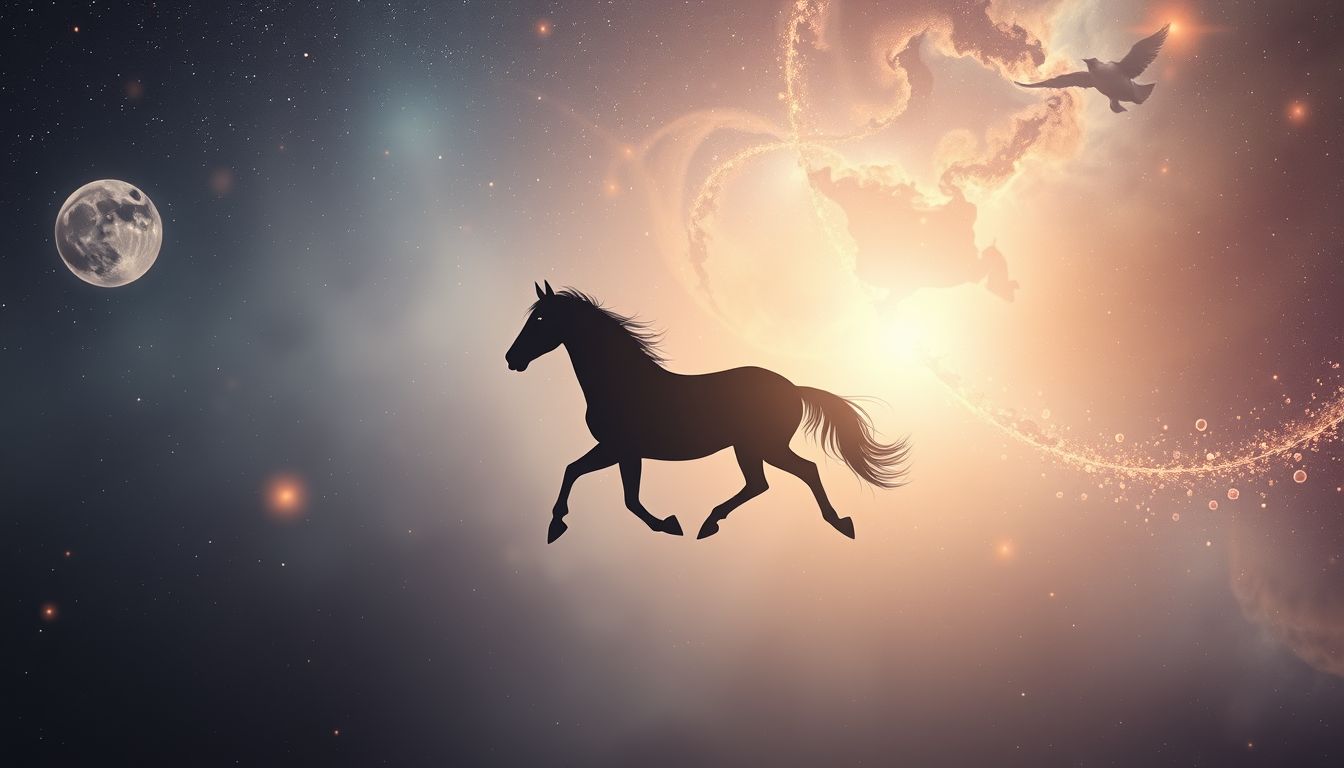 Ein langsames Pferd symbolisiert Ausdauer und geduldiges Vorankommen.