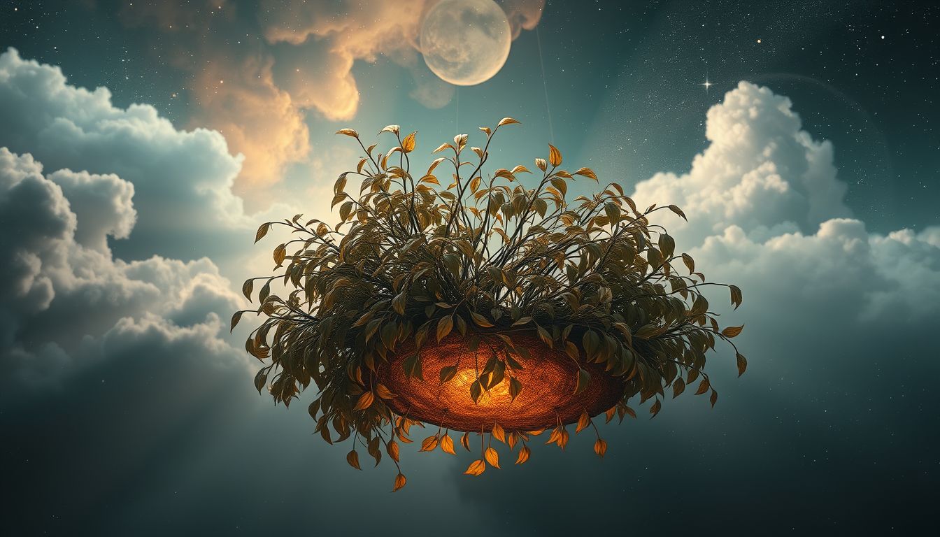 Ein verdorrter Halbstrauch symbolisiert oft innere Erschöpfung im Traum.