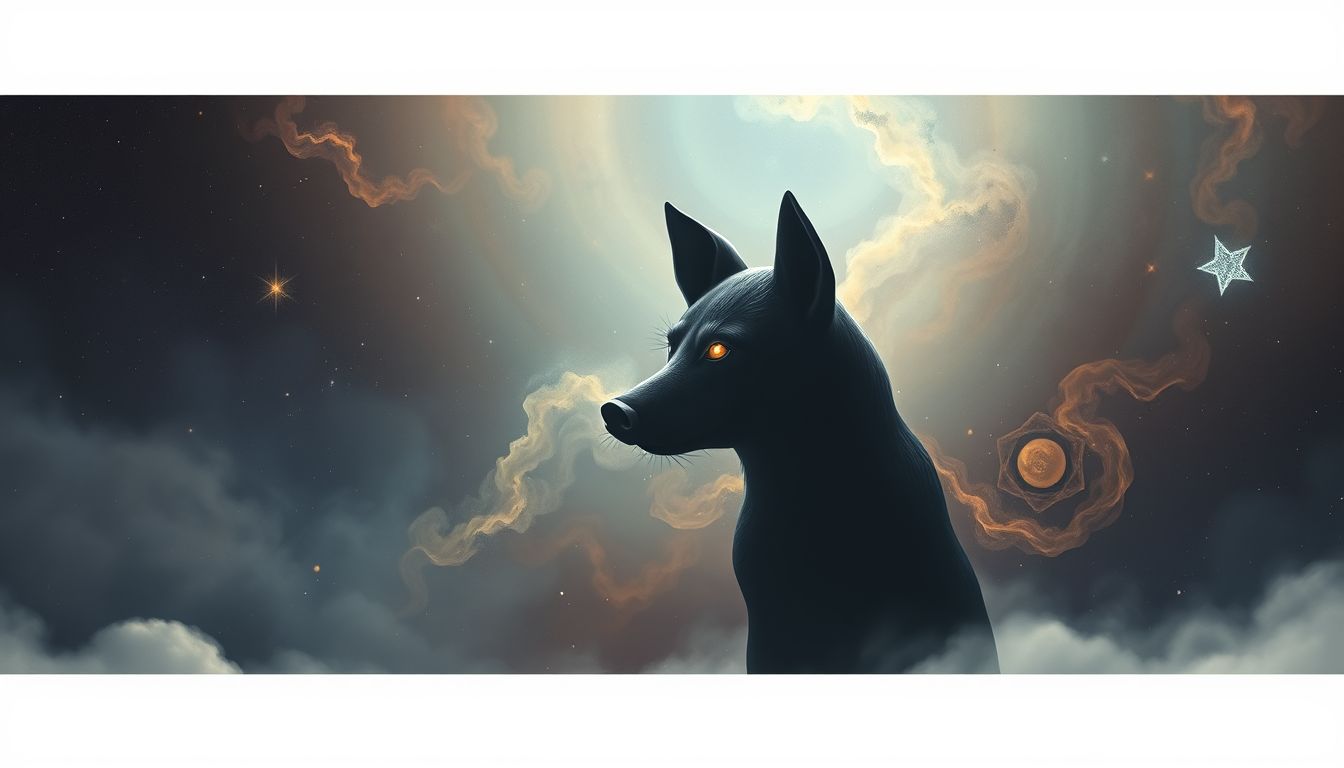 Ein beobachtender Schweinehund symbolisiert innere Selbstkritik und Zweifel.
