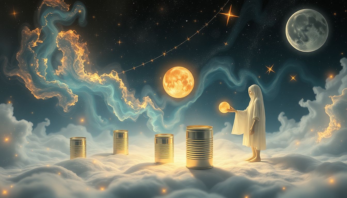 Der 21. Traum vom Verkaufen von Dosen symbolisiert wirtschaftlichen Erfolg.