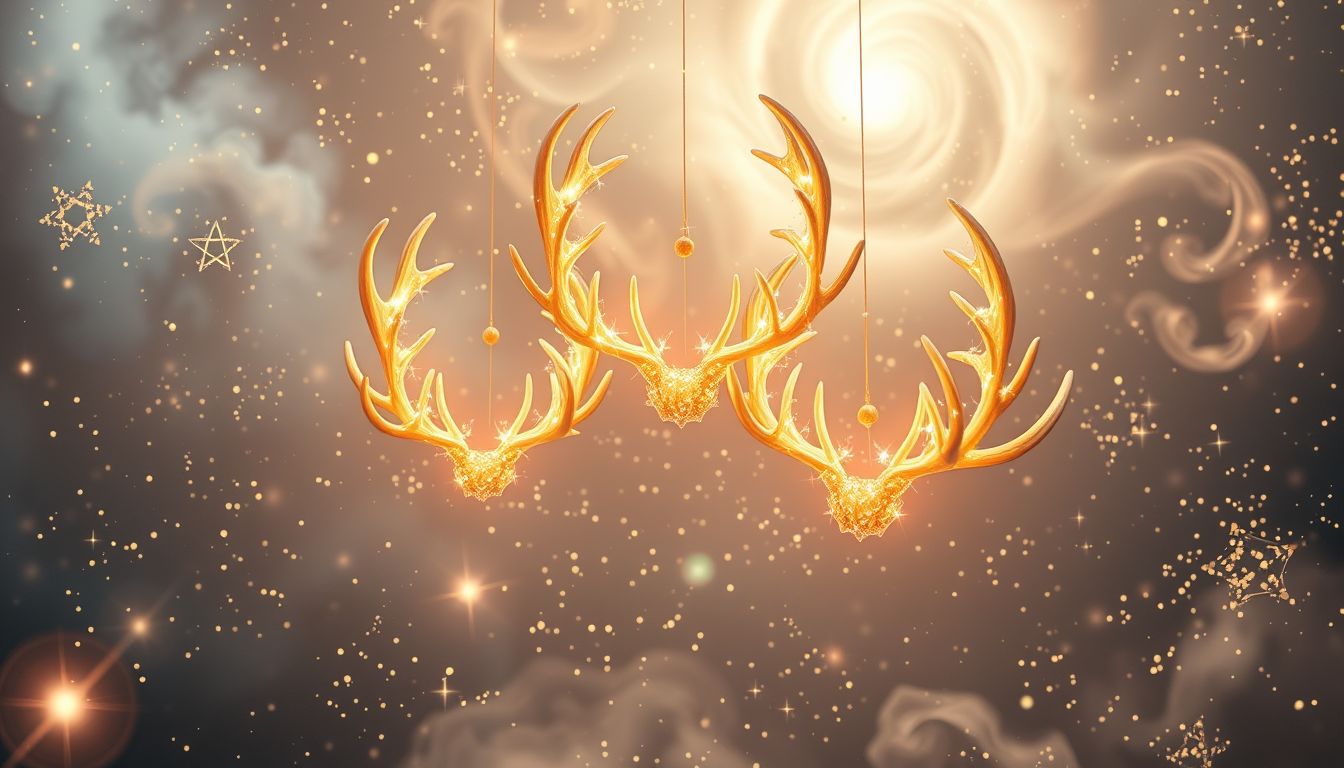 Geweih-Deko symbolisiert Kreativität und natürliche Verbundenheit im Traum.