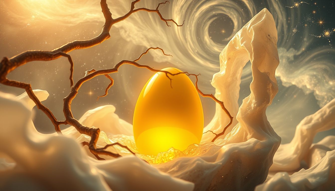 Das Eigelb symbolisiert oft unverhoffte Kreativität und neue Chancen.