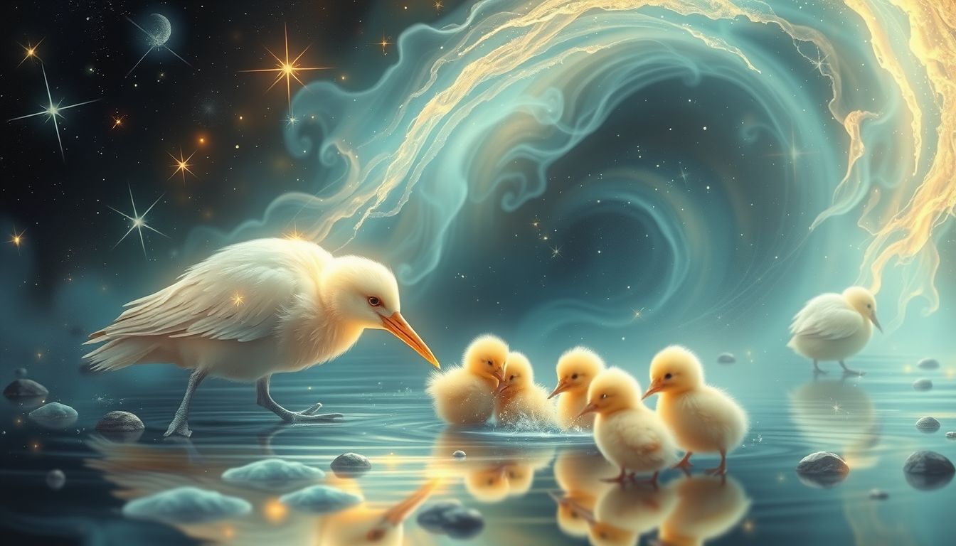 Der Sumpfvogel symbolisiert tief verwurzelte elterliche Fürsorgeinstinkte.