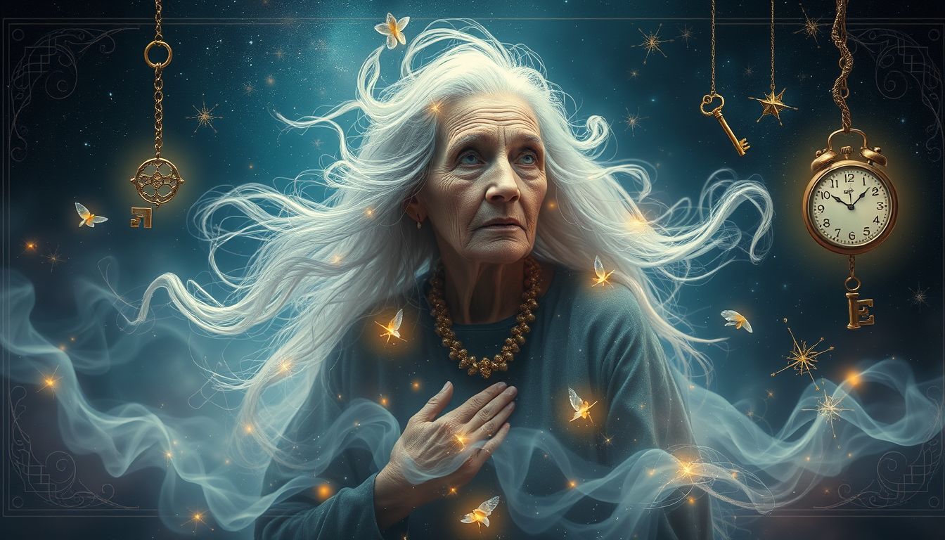 Der Traum von alter Gevatterin symbolisiert Weisheit und Schutz.