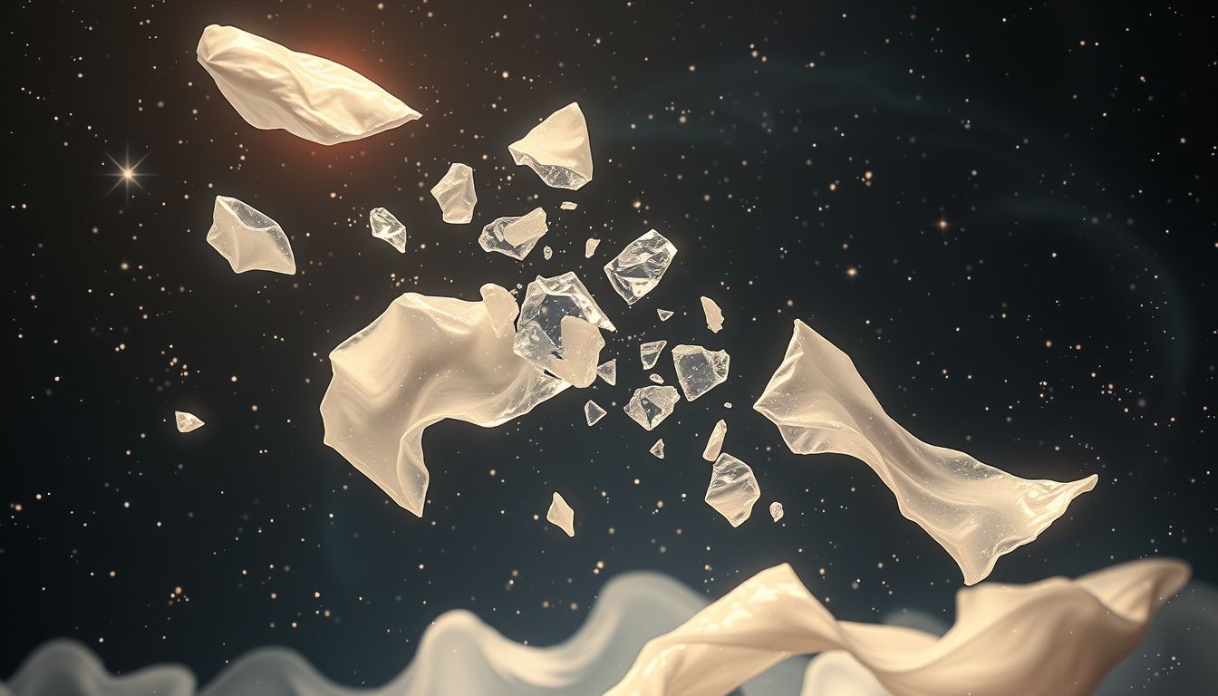 Zerbrochenes Geschirr im Traum symbolisiert oft Verlust und Neuanfang.