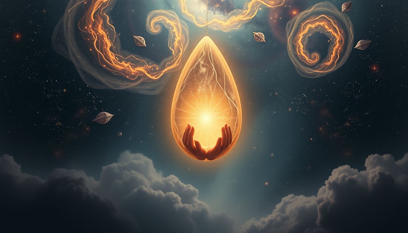 Ein sich schließender Mandorla-Traum symbolisiert inneren Abschluss und Schutz.