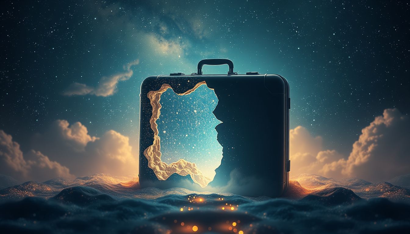 Ein verlorener Koffer im Traum symbolisiert oft unerfüllte Reiseziele.