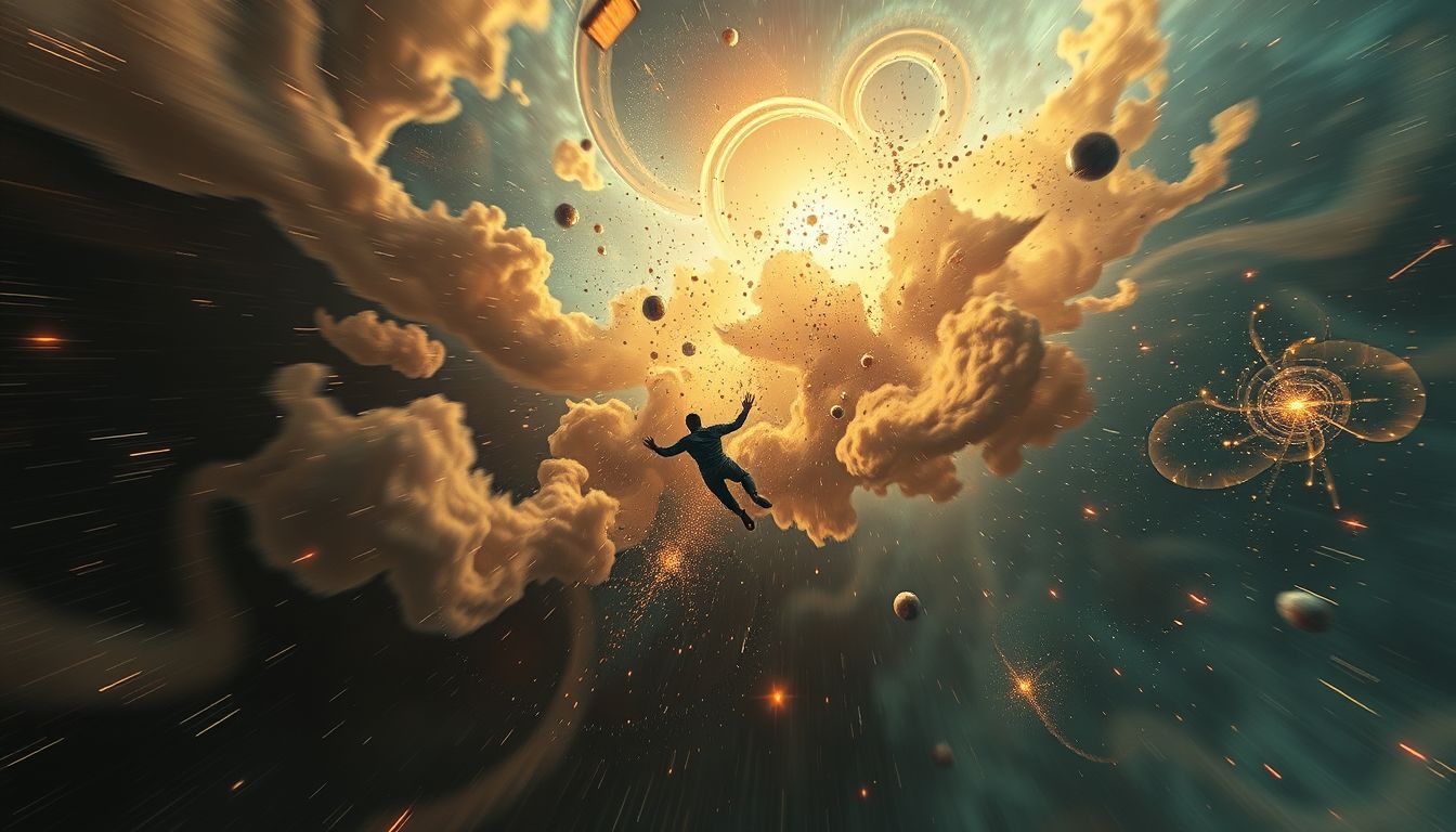 Schnelles Fallen im Traum symbolisiert oft Angst vor Kontrollverlust.