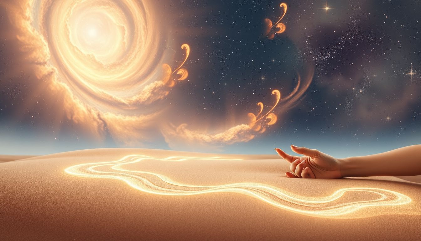 Im Sand zeichnen symbolisiert vergängliche Kreativität und emotionale Freiheit.