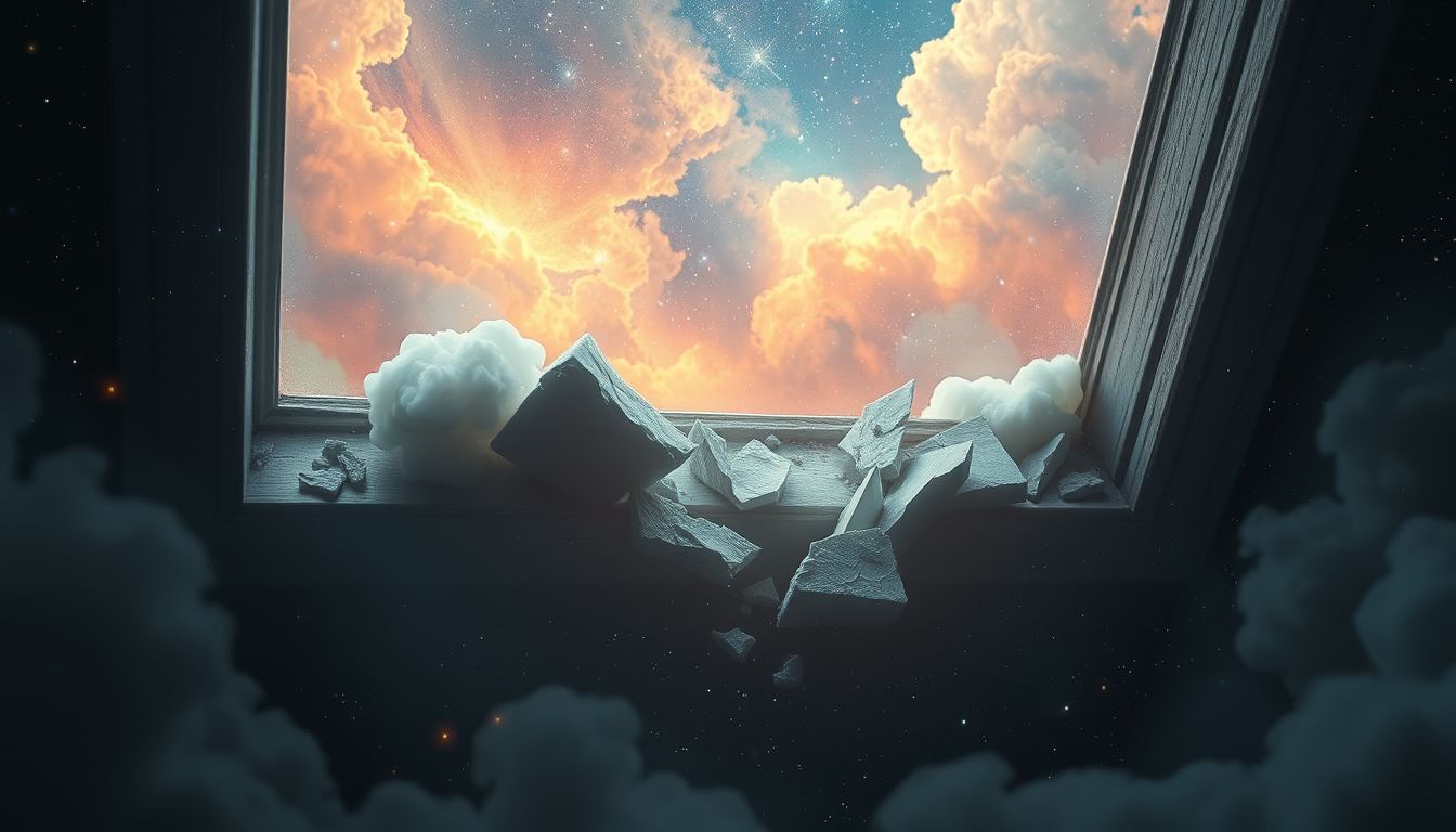 Ein kaputte Fensterbank im Traum signalisiert innere Unsicherheit und Zerbrechlichkeit.