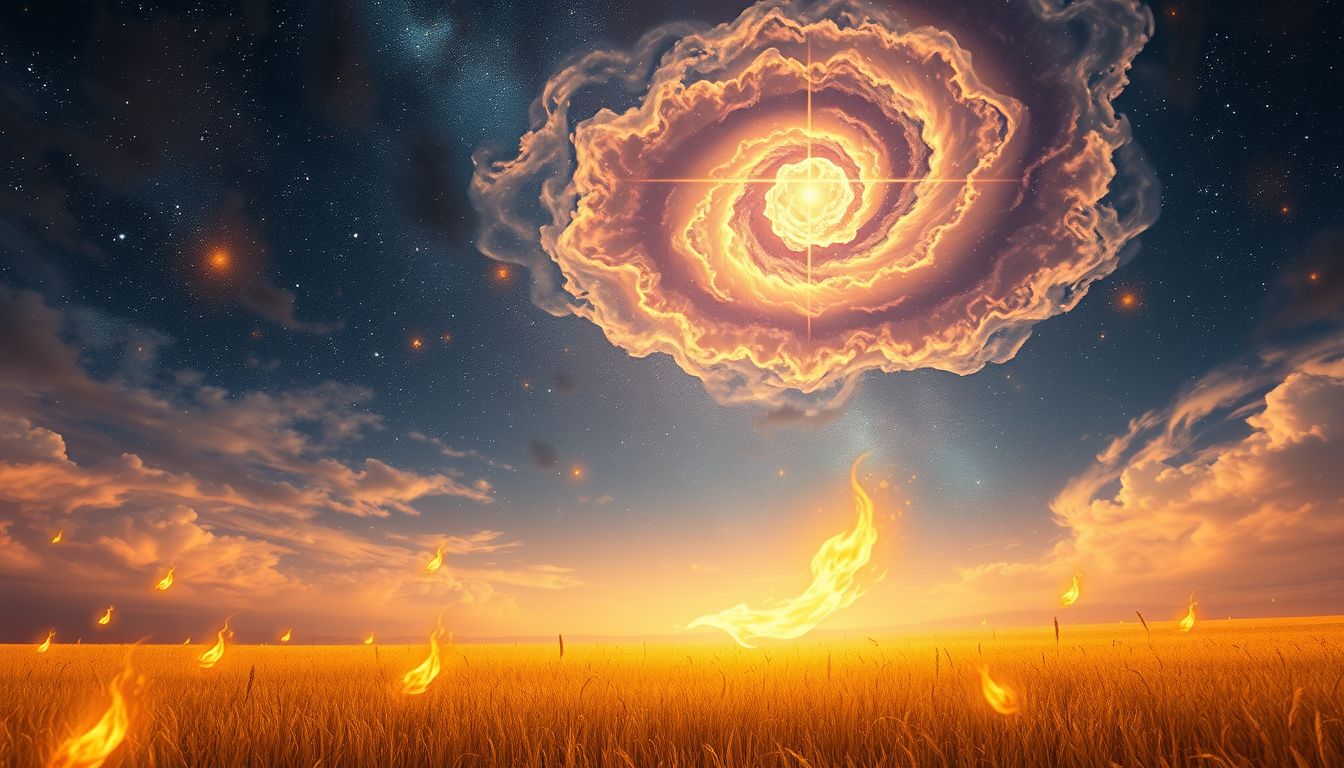 Ein Feuer auf der Prärie symbolisiert innere Leidenschaft und Wandlung.