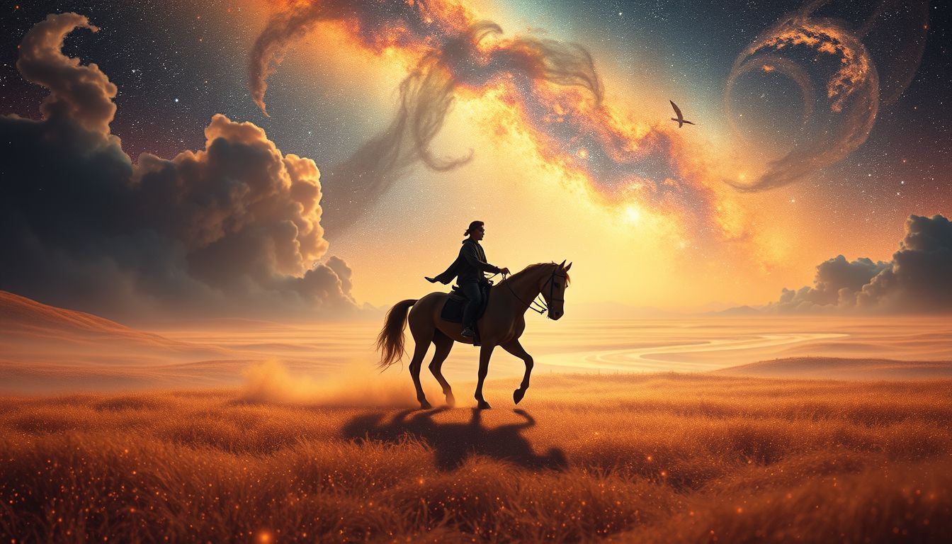 Das Reiten auf Prärien symbolisiert Freiheit, Kontrolle und Lebensrichtung.