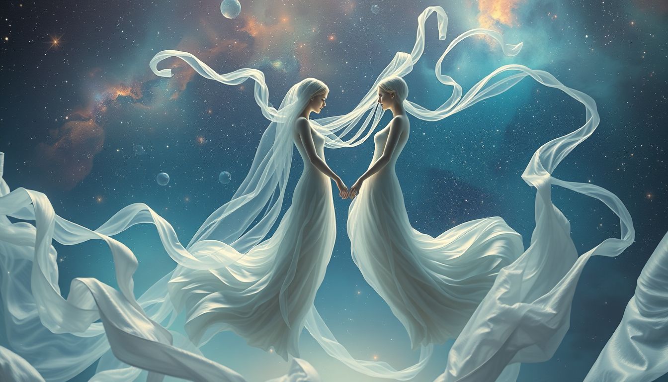 Ein scheidendes Hochzeitspaar symbolisiert oft innere Konflikte und Wandel.