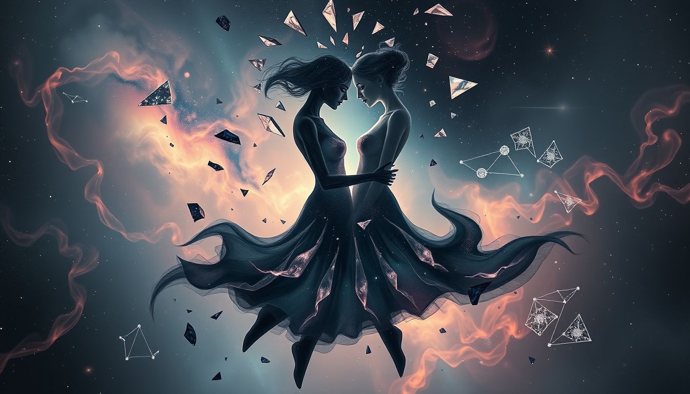 Das streitende Hochzeitspaar symbolisiert innere Konflikte und Zweifel.