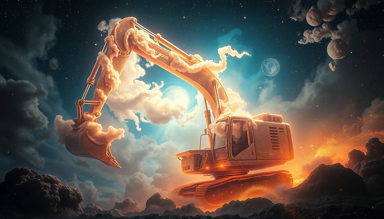 Der Bagger symbolisiert verborgene Emotionen im Unterbewusstsein.