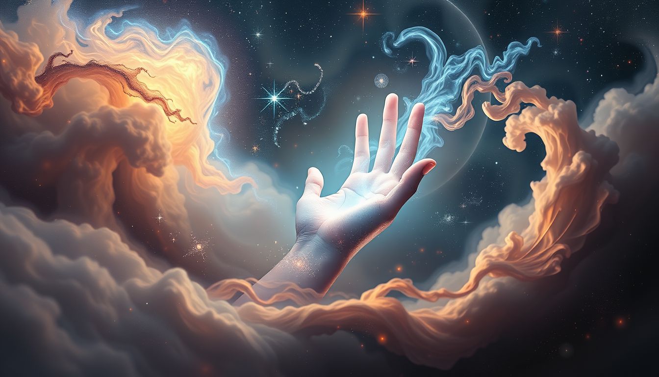 Die linke Hand symbolisiert oft kreative Intuition und innere Weisheit.