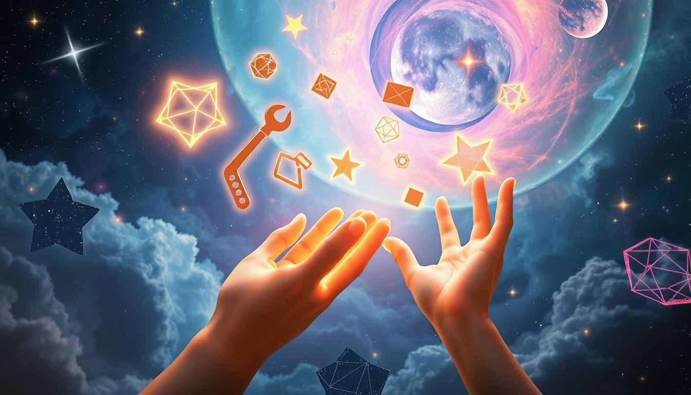 Der Handwerker symbolisiert kreative Schöpfung durch geübte Fertigkeiten.