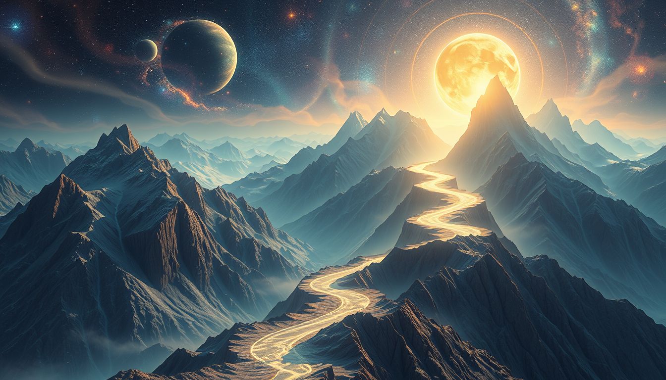 Ein endloser Bergpass symbolisiert lebenslange Herausforderungen und Ausdauer.