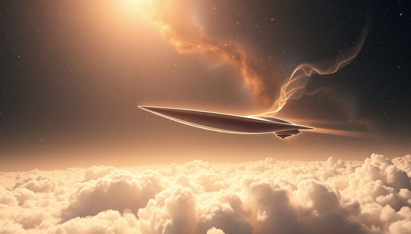 Ein fliegendes Boot symbolisiert Freiheit und neue Lebenswege.