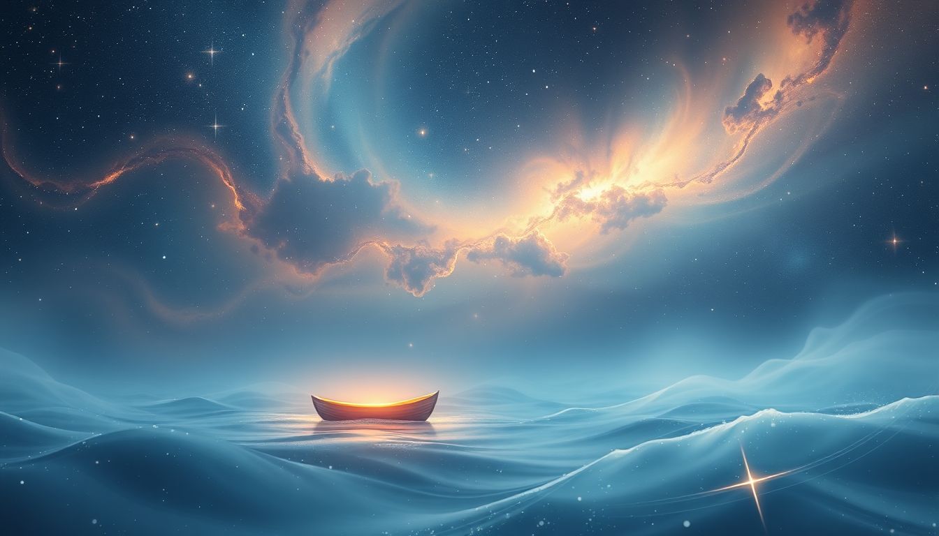 Ein einfaches Boot symbolisiert im Traum oft Lebensbalance und Einfachheit.