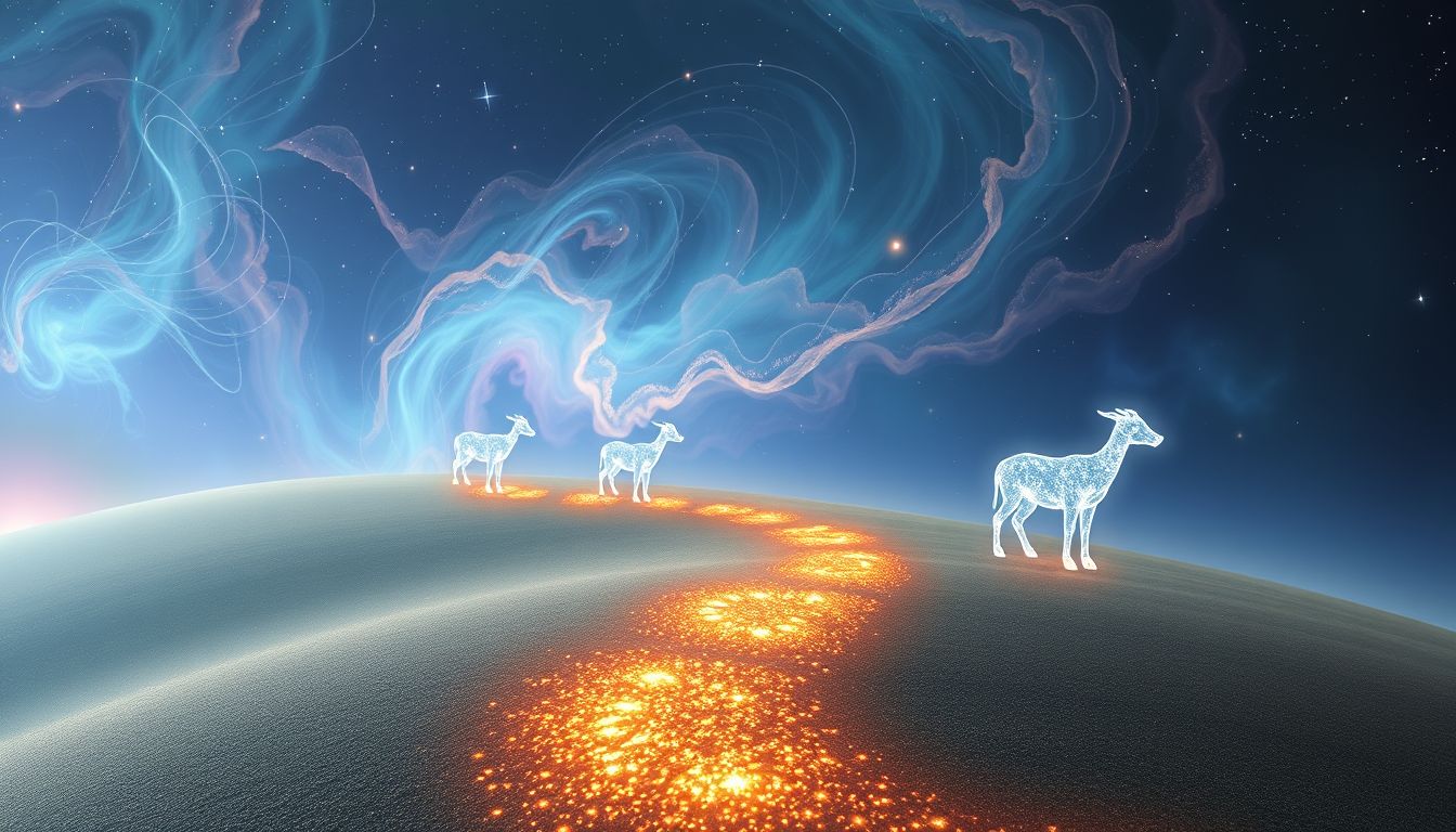 Ein von Tieren gekreuzter Fußweg symbolisiert unerwartete Lebensveränderungen.