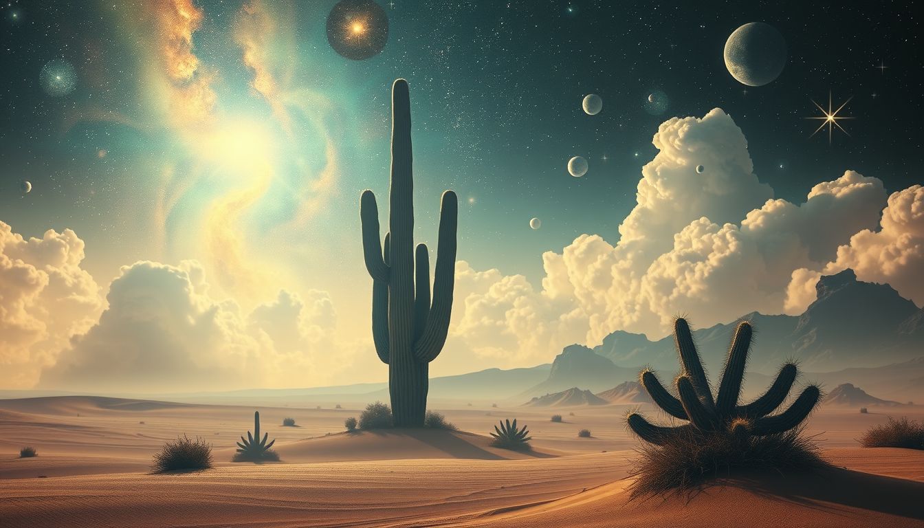 Ein großer Kaktus symbolisiert Widerstandskraft und innere Stärke.