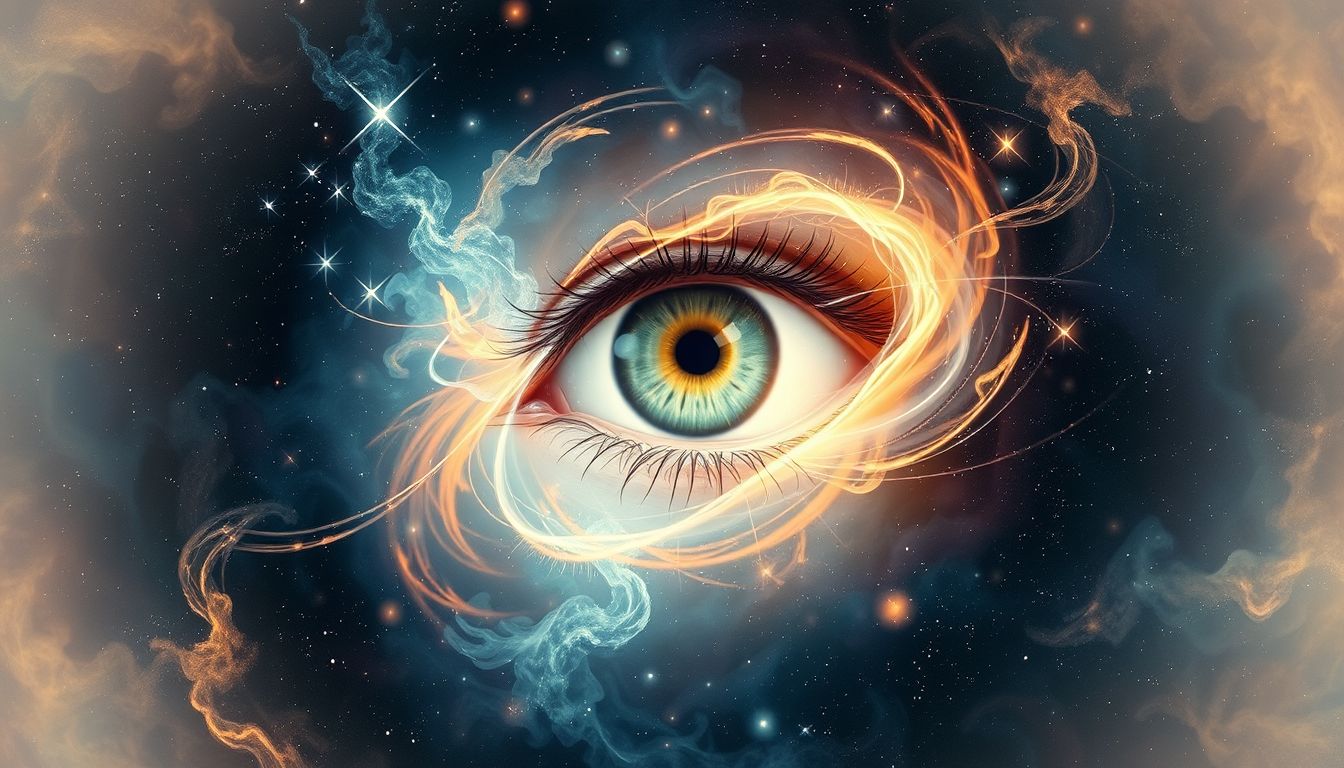Das linke Auge symbolisiert oft Intuition und verborgene Wahrnehmung.
