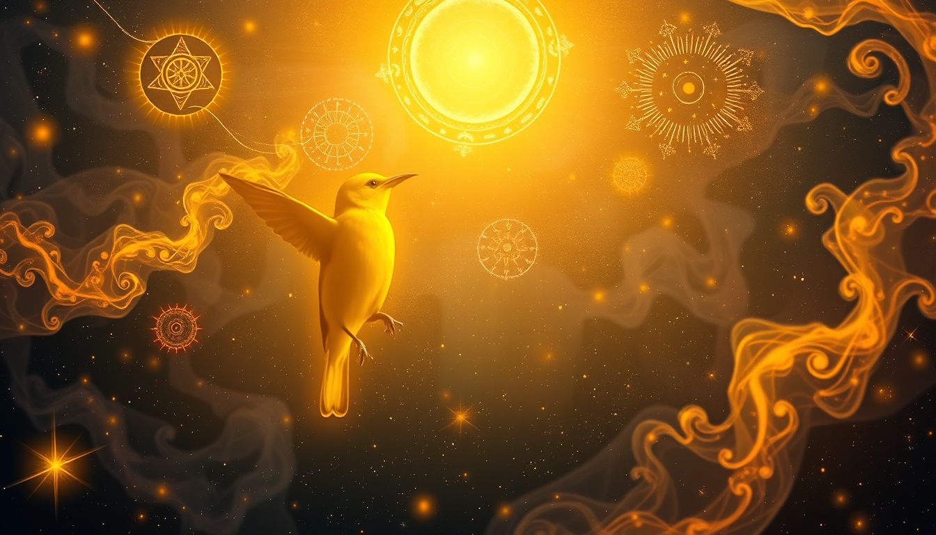 Ein Pirol symbolisiert Wachsamkeit und innere Selbstbeobachtung.