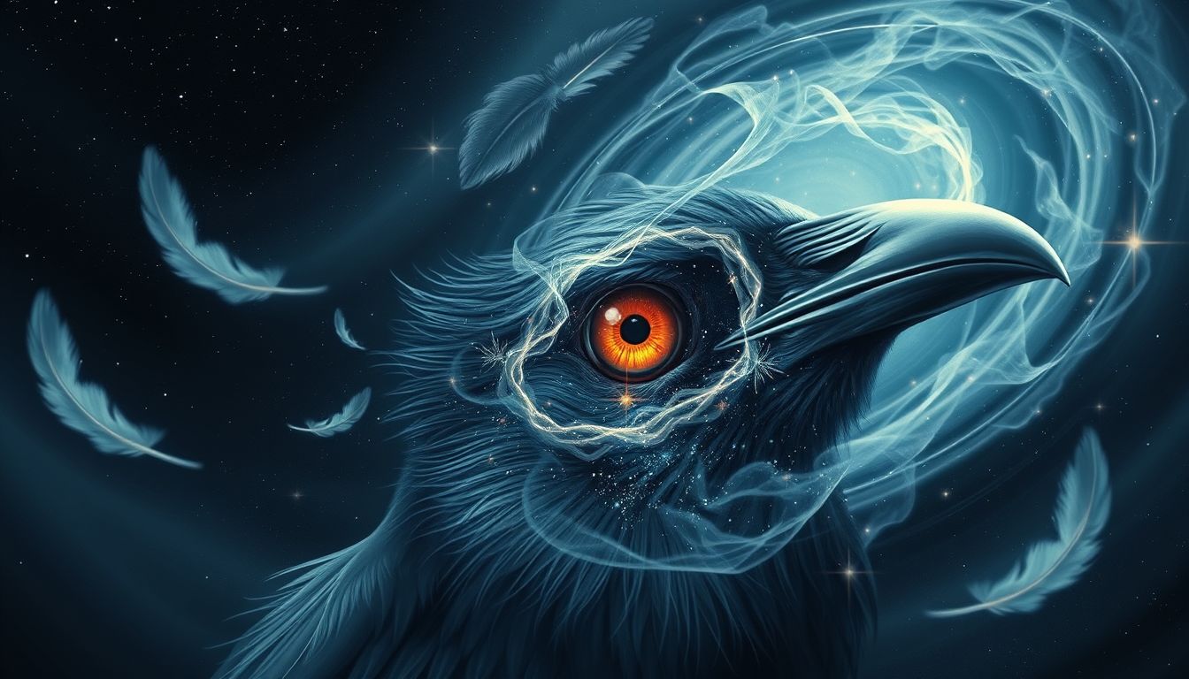 Raben symbolisieren oft verborgene Wahrheiten und heimliche Beobachtung.