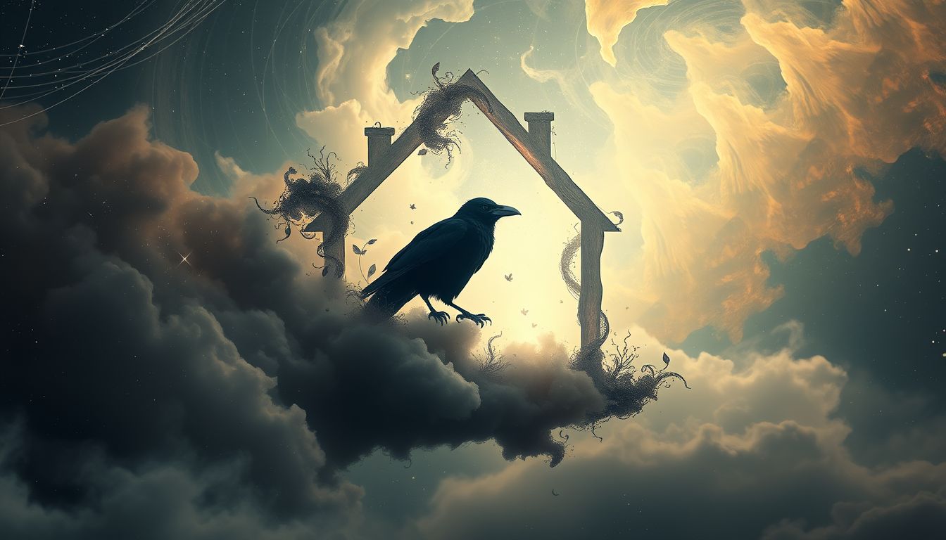 Ein Rabe im Haus symbolisiert oft bevorstehende tiefgreifende Veränderungen.
