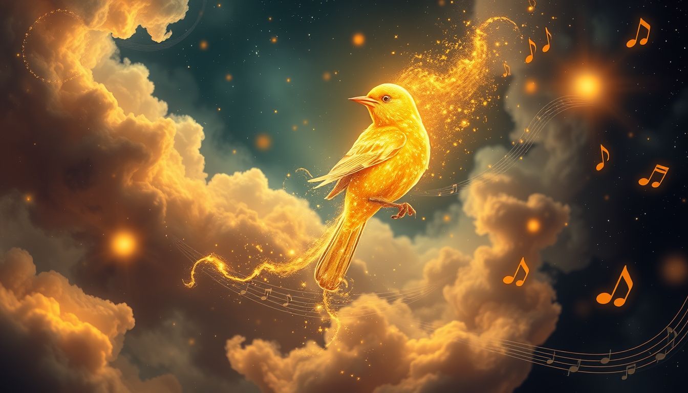 Der singende Pirol symbolisiert Lebensfreude und kreative Harmonie.