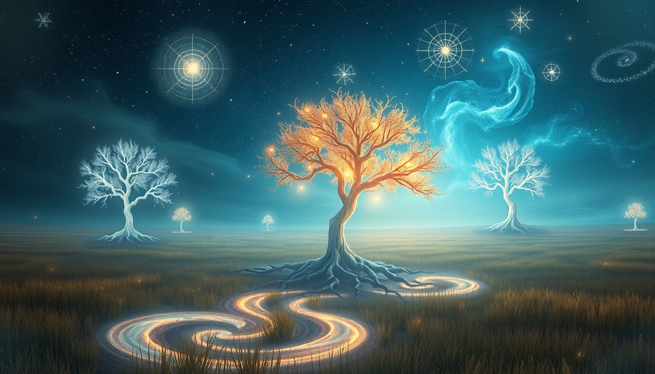 Bäume in der Prärie symbolisieren Schutz, Stabilität und tiefe Verwurzelung.