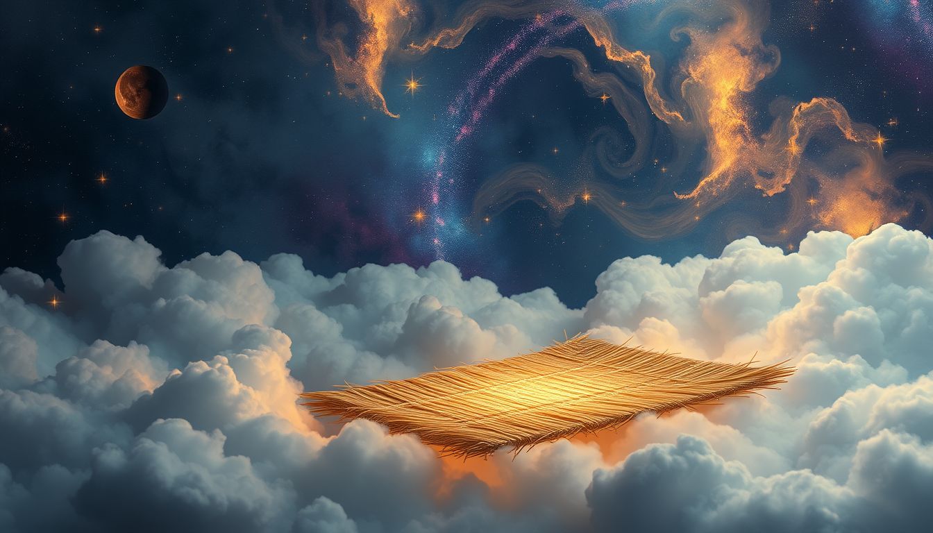 Eine Strohmatte symbolisiert Einfachheit und naturnahe Mahlzeiten.