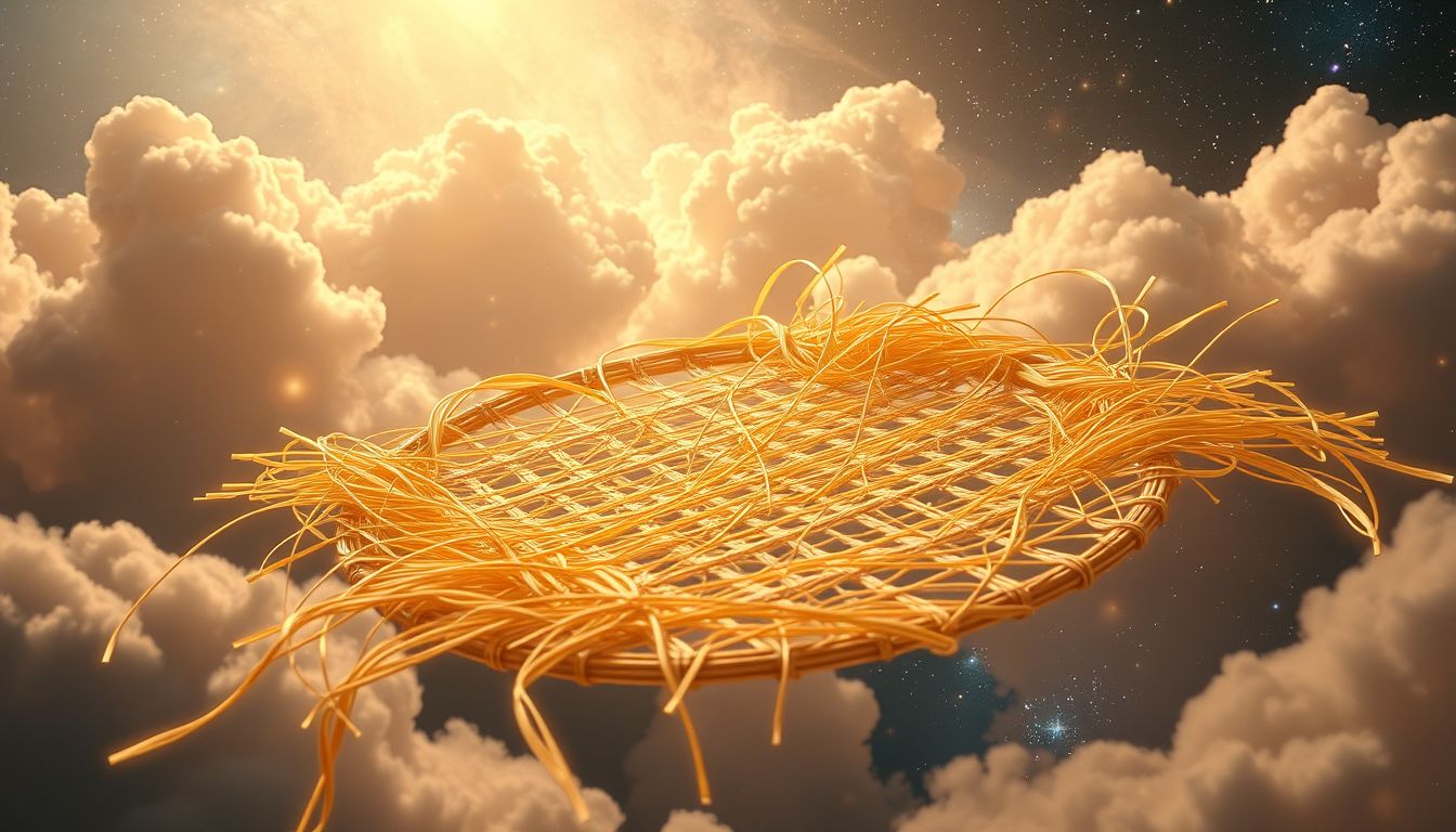 Das Weben einer Strohmatte symbolisiert kreative Geduld und Hingabe.