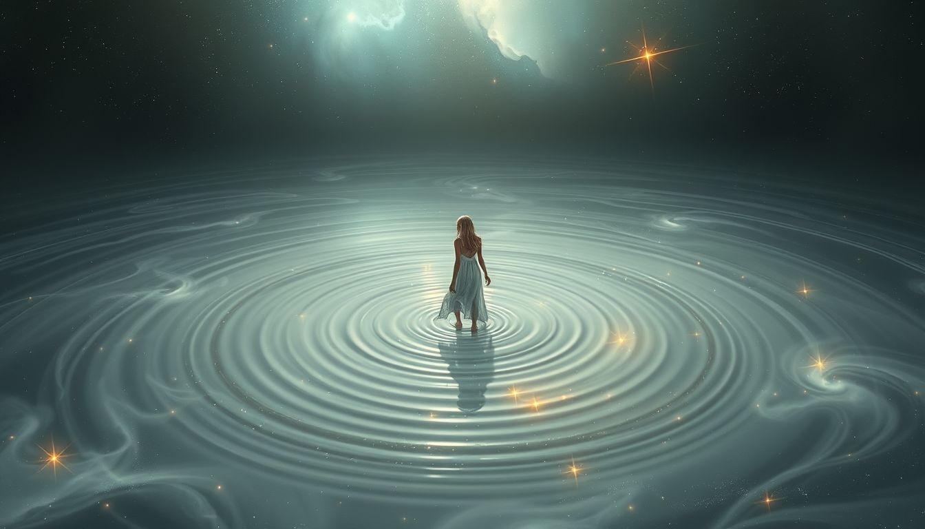 In einer Pfütze waten symbolisiert das Annehmen emotionaler Herausforderungen.